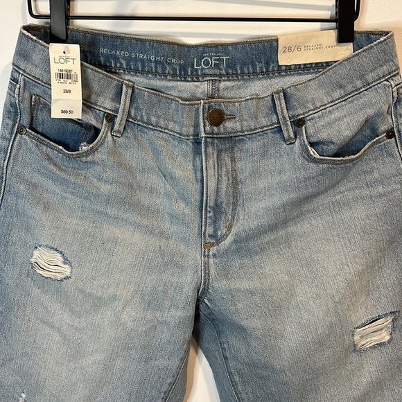 NWT | Womens | LOFT Relaxed Straight Cropped jeans | 28/6 | Light blue - Picture 5 of 9